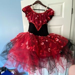 Red and Black Ballet/Dance Costume Size Small